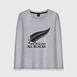Лонгслив хлопковый женский New Zeland: All blacks, цвет: меланж