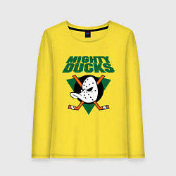 Лонгслив хлопковый женский Anaheim Mighty Ducks, цвет: желтый