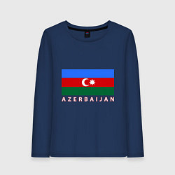 Лонгслив хлопковый женский Азербайджан, цвет: тёмно-синий