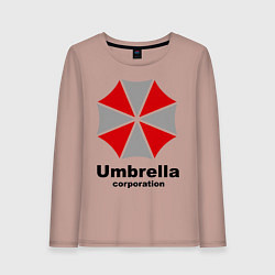 Лонгслив хлопковый женский Umbrella corporation, цвет: пыльно-розовый