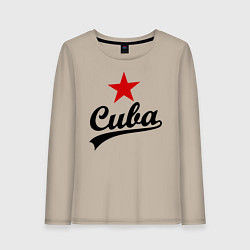 Лонгслив хлопковый женский Cuba Star, цвет: миндальный