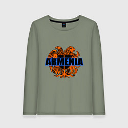 Лонгслив хлопковый женский Армения, цвет: авокадо