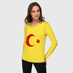 Лонгслив хлопковый женский Турция, цвет: желтый — фото 2