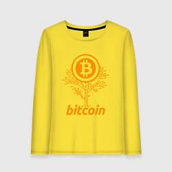 Лонгслив хлопковый женский Bitcoin Tree, цвет: желтый