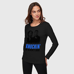 Лонгслив хлопковый женский Knockin on heaven's door, цвет: черный — фото 2