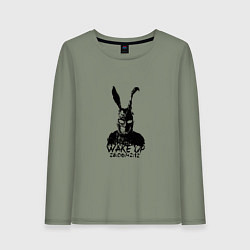 Лонгслив хлопковый женский Wake Up 28:06:42:12, цвет: авокадо