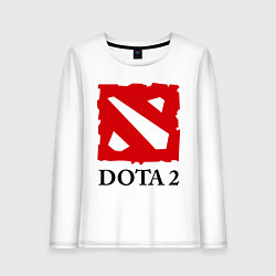 Лонгслив хлопковый женский Dota 2: Logo, цвет: белый