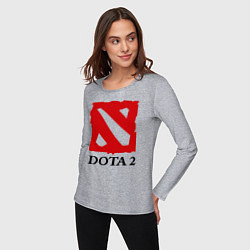 Лонгслив хлопковый женский Dota 2: Logo, цвет: меланж — фото 2