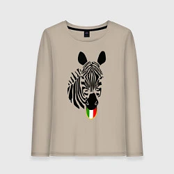 Лонгслив хлопковый женский Juventus Zebra, цвет: миндальный