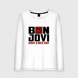 Лонгслив хлопковый женский Bon Jovi: Nice day, цвет: белый