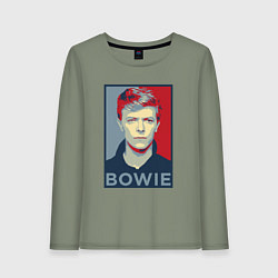 Лонгслив хлопковый женский Bowie Poster, цвет: авокадо