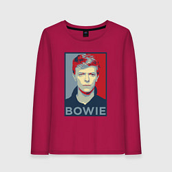 Лонгслив хлопковый женский Bowie Poster, цвет: маджента