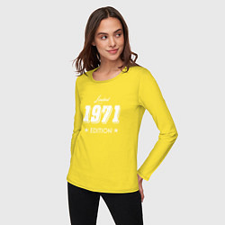 Лонгслив хлопковый женский Limited Edition 1971, цвет: желтый — фото 2