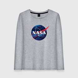 Лонгслив хлопковый женский NASA: Cosmic Logo, цвет: меланж