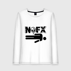 Лонгслив хлопковый женский NOFX crushman, цвет: белый