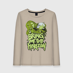 Лонгслив хлопковый женский Bring Me The Horizon: Green Girl, цвет: миндальный