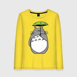 Лонгслив хлопковый женский Totoro с зонтом, цвет: желтый