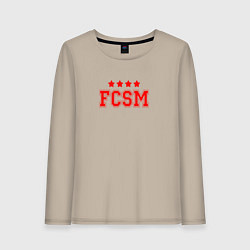 Лонгслив хлопковый женский FCSM Club, цвет: миндальный