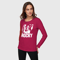 Лонгслив хлопковый женский Rocky Balboa, цвет: маджента — фото 2