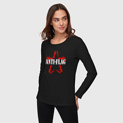 Лонгслив хлопковый женский Anti-Flag, цвет: черный — фото 2