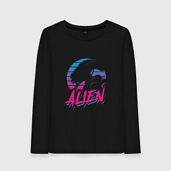 Лонгслив хлопковый женский Alien: Retro Style, цвет: черный