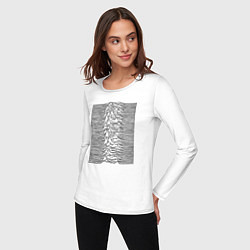 Лонгслив хлопковый женский Unknown Pleasures, цвет: белый — фото 2