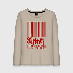 Лонгслив хлопковый женский Slipknot: barcode, цвет: миндальный