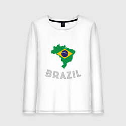 Лонгслив хлопковый женский Brazil Country, цвет: белый