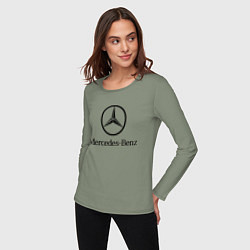 Лонгслив хлопковый женский Logo Mercedes-Benz, цвет: авокадо — фото 2