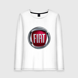 Лонгслив хлопковый женский FIAT logo, цвет: белый