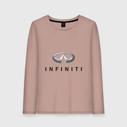 Лонгслив хлопковый женский Logo Infiniti, цвет: пыльно-розовый