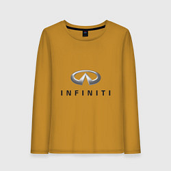 Лонгслив хлопковый женский Logo Infiniti, цвет: горчичный