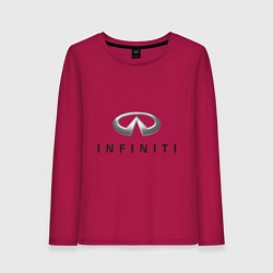 Лонгслив хлопковый женский Logo Infiniti, цвет: маджента