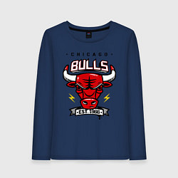 Лонгслив хлопковый женский Chicago Bulls est. 1966, цвет: тёмно-синий