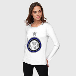 Лонгслив хлопковый женский Inter FC, цвет: белый — фото 2