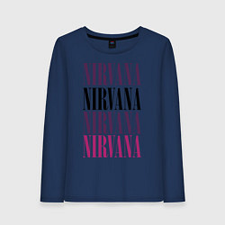 Лонгслив хлопковый женский Get Nirvana, цвет: тёмно-синий