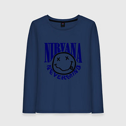 Лонгслив хлопковый женский Nevermind Nirvana, цвет: тёмно-синий