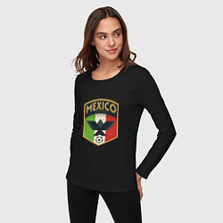 Лонгслив хлопковый женский Mexico Football, цвет: черный — фото 2