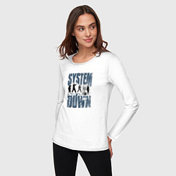 Лонгслив хлопковый женский System of a Down большое лого, цвет: белый — фото 2