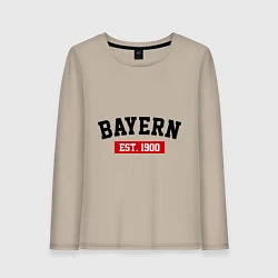 Лонгслив хлопковый женский FC Bayern Est. 1900, цвет: миндальный