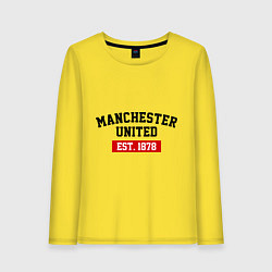 Лонгслив хлопковый женский FC Manchester United Est. 1878, цвет: желтый