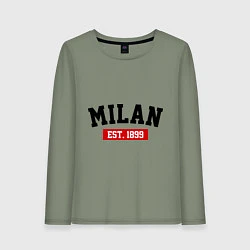 Лонгслив хлопковый женский FC Milan Est. 1899, цвет: авокадо