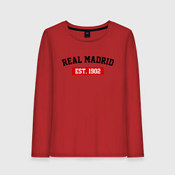 Лонгслив хлопковый женский FC Real Madrid Est. 1902, цвет: красный