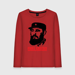 Лонгслив хлопковый женский Fidel Castro, цвет: красный