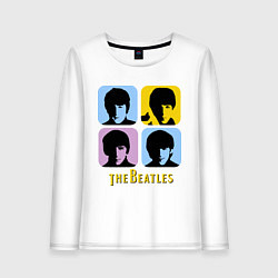 Лонгслив хлопковый женский The Beatles: pop-art, цвет: белый