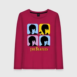 Лонгслив хлопковый женский The Beatles: pop-art, цвет: маджента