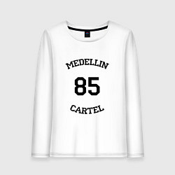 Лонгслив хлопковый женский Medellin Cartel 85, цвет: белый