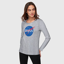 Лонгслив хлопковый женский NASA: Dasa, цвет: меланж — фото 2