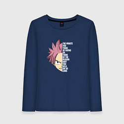 Лонгслив хлопковый женский Natsu Quote, цвет: тёмно-синий