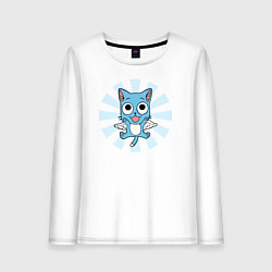 Лонгслив хлопковый женский Happy Kitty, цвет: белый